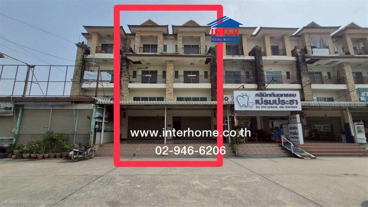 For SaleShop HouseAyutthaya : Commercial building, 3 floors, 50 sq m, Prem Pracha Premier Project, Bang Pa-in, Ayutthaya-Bang Pahan Road. National Highway No. 3309, Bang Pa-in, Phra Nakhon Si Ayutthaya