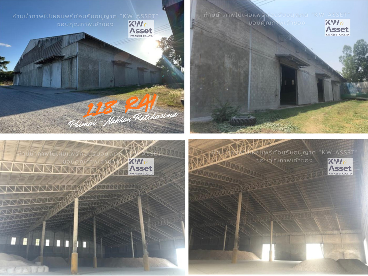 For SaleFactoryKorat Nakhon Ratchasima : Land for sale 118-2-85 rai (189,940) with warehouse - 6 factories 📍Phimai - Nakhon Ratchasima has a factory business license Ror.4: 9(6)