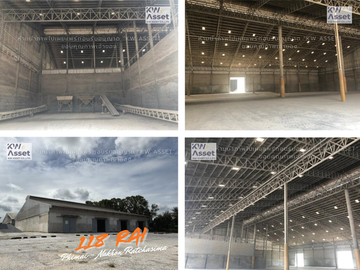 For SaleFactoryKorat Nakhon Ratchasima : Land for sale 118-2-85 rai (189,940) with warehouse - 6 factories 📍Phimai - Nakhon Ratchasima has a factory business license Ror.4: 9(6)