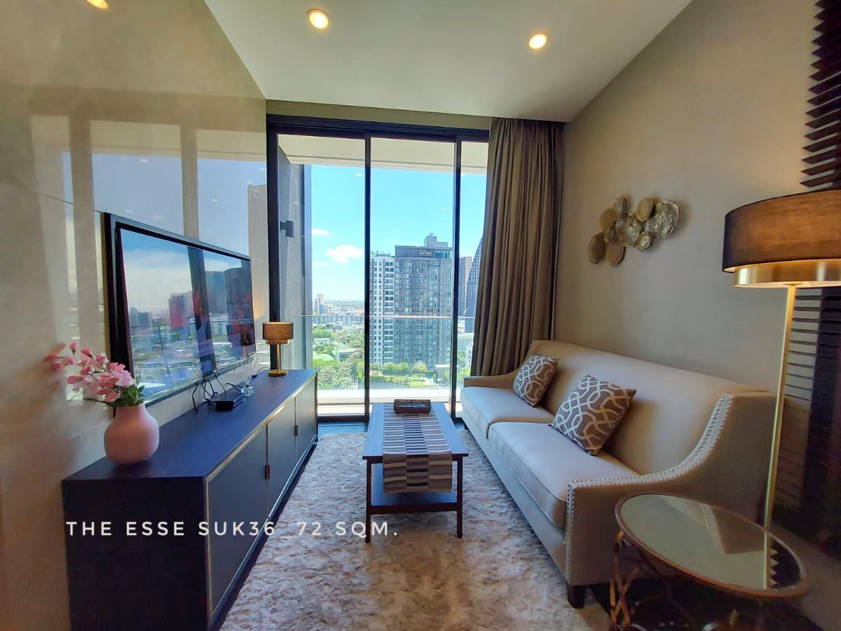 For RentCondoSukhumvit, Asoke, Thonglor : 🎉RENT Corner room 2 bedrooms at The Esse Sukhumvit 36 ​​unblocked view nice decoration close to BTS Thong Lo