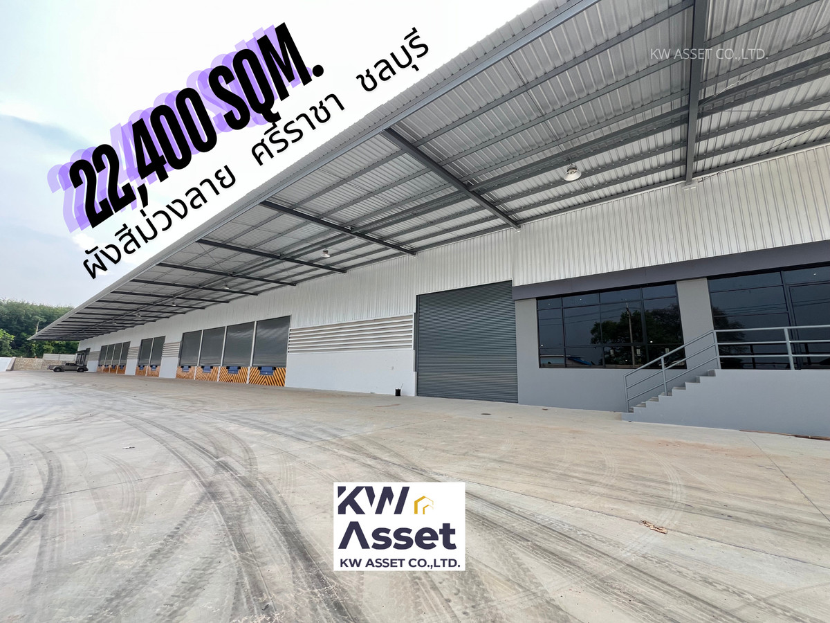 For RentFactorySriracha Laem Chabang Ban Bueng : Factory/warehouse for rent, 22,400 sq m., Khao Khan Song, Sriracha, Chonburi Province 🟪#purple pattern layout