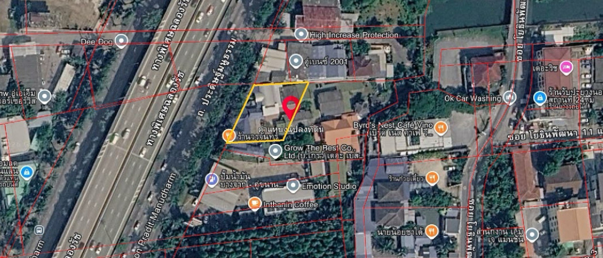 ให้เช่าที่ดินเลียบทางด่วนรามอินทรา : ให้เช่าที่ดินพร้อมสิ่งปลูกสร้าง ริมถนนประดิษฐ์มนูญธรรม เนื้อที่ 200 ตรว. เลียบทางด่วนเอกมัยรามอินทรา