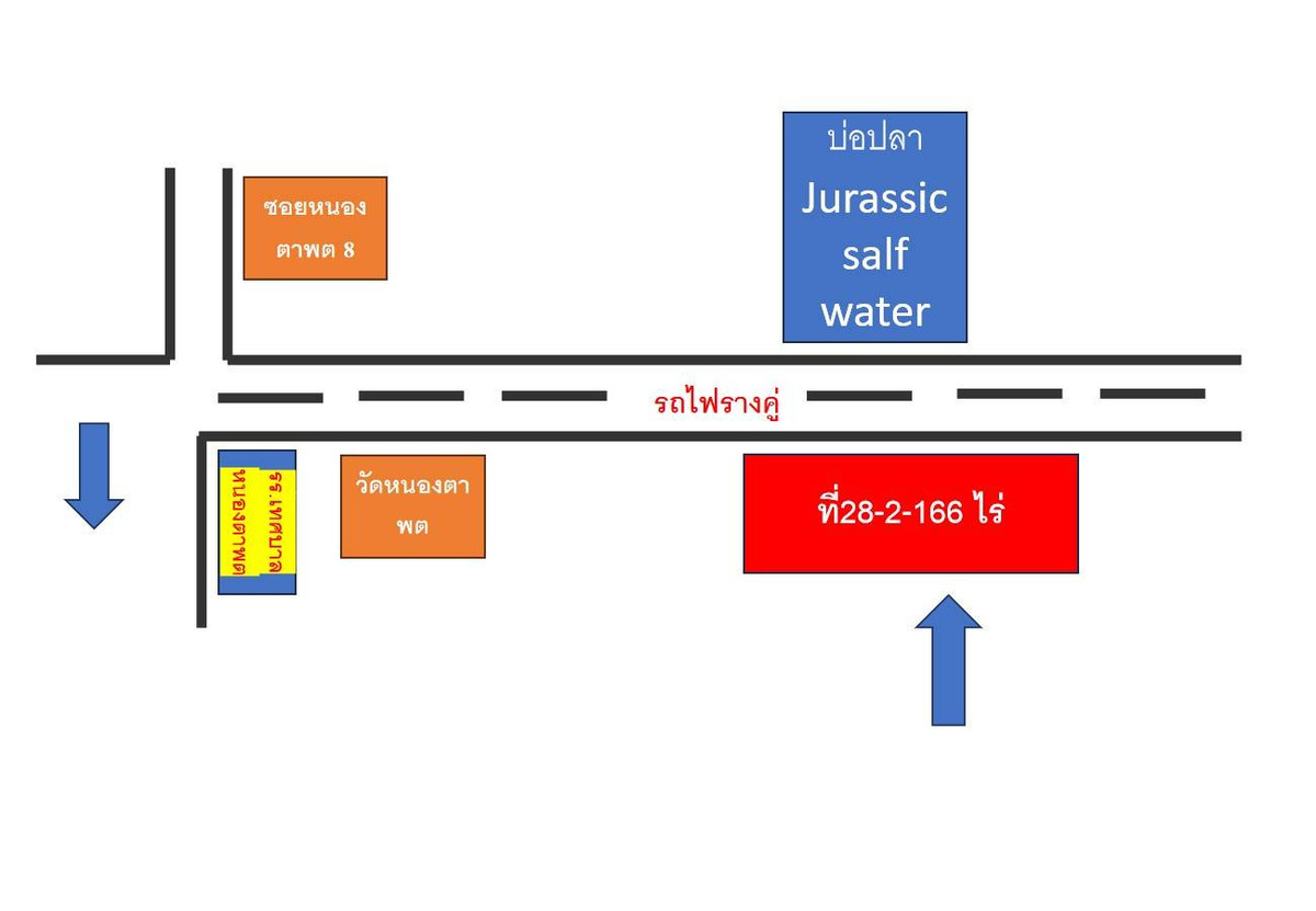 For SaleLandCha-am Phetchaburi : Mountain view soil, Cha-am, Nong Ta Phot, next to the double-track railway, 28 rai 2 ngan.166 sq m.