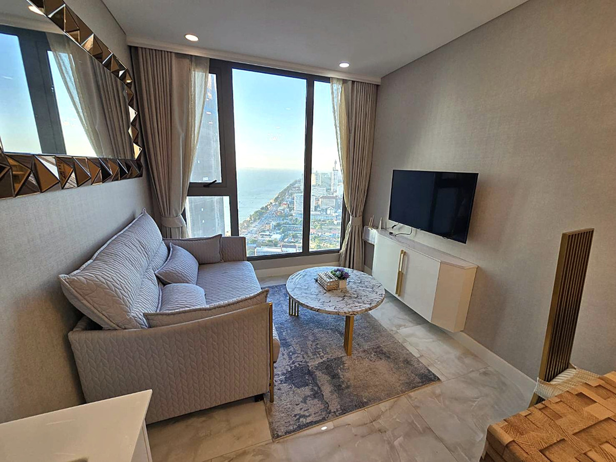 For SaleCondoPattaya, Bangsaen, Chonburi : High floor room 41, beautiful sea view, very good price, good rental yield 9% (accept Co AG)