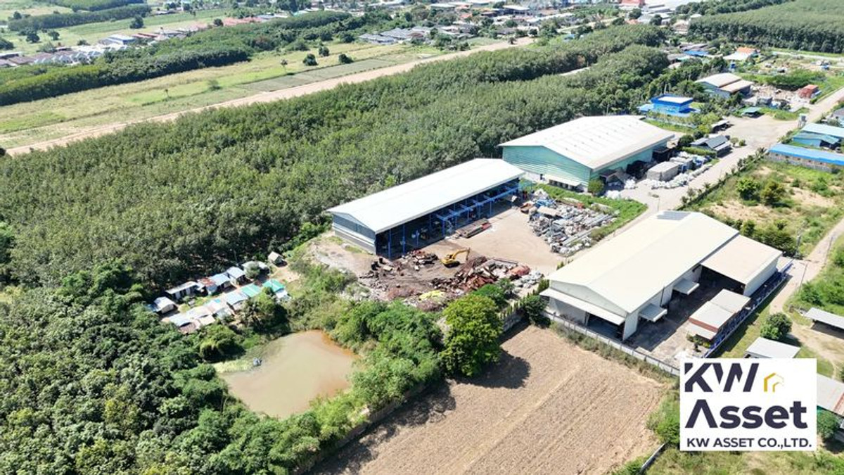 For SaleFactoryRayong : Factory for sale with land 24-1-10 rai with factory certificate 4 105, 53(5) Location Phananikom Subdistrict, Nikhom Phatthana District, Rayong Province 🟪Purple pattern land #KWASSET