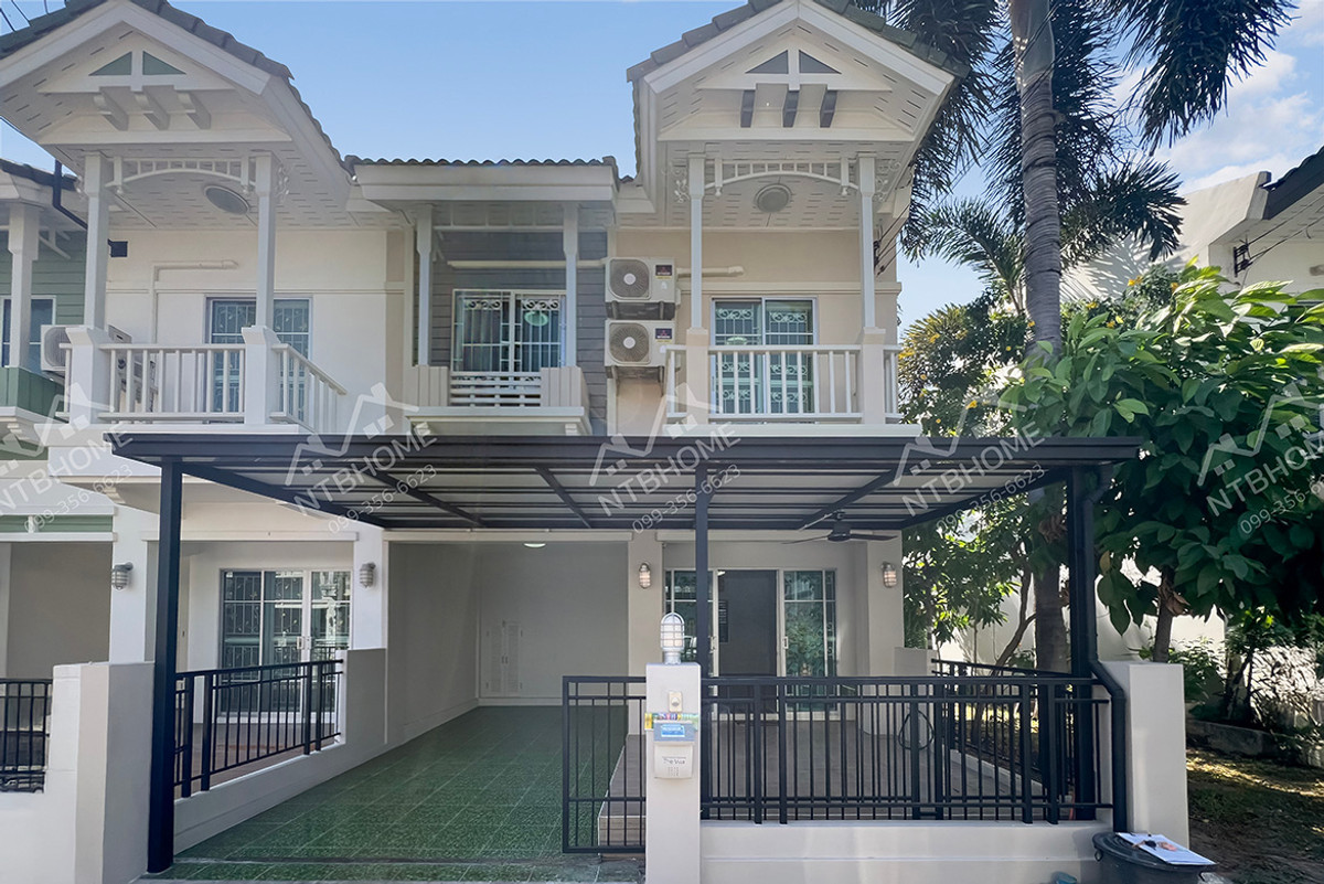 For SaleTownhomeNonthaburi, Bang Yai, Bangbuathong : The Villa Rattanathibet, corner plot, complete extension, ready to move in. Good location in Soi Tha It Near the Purple Line