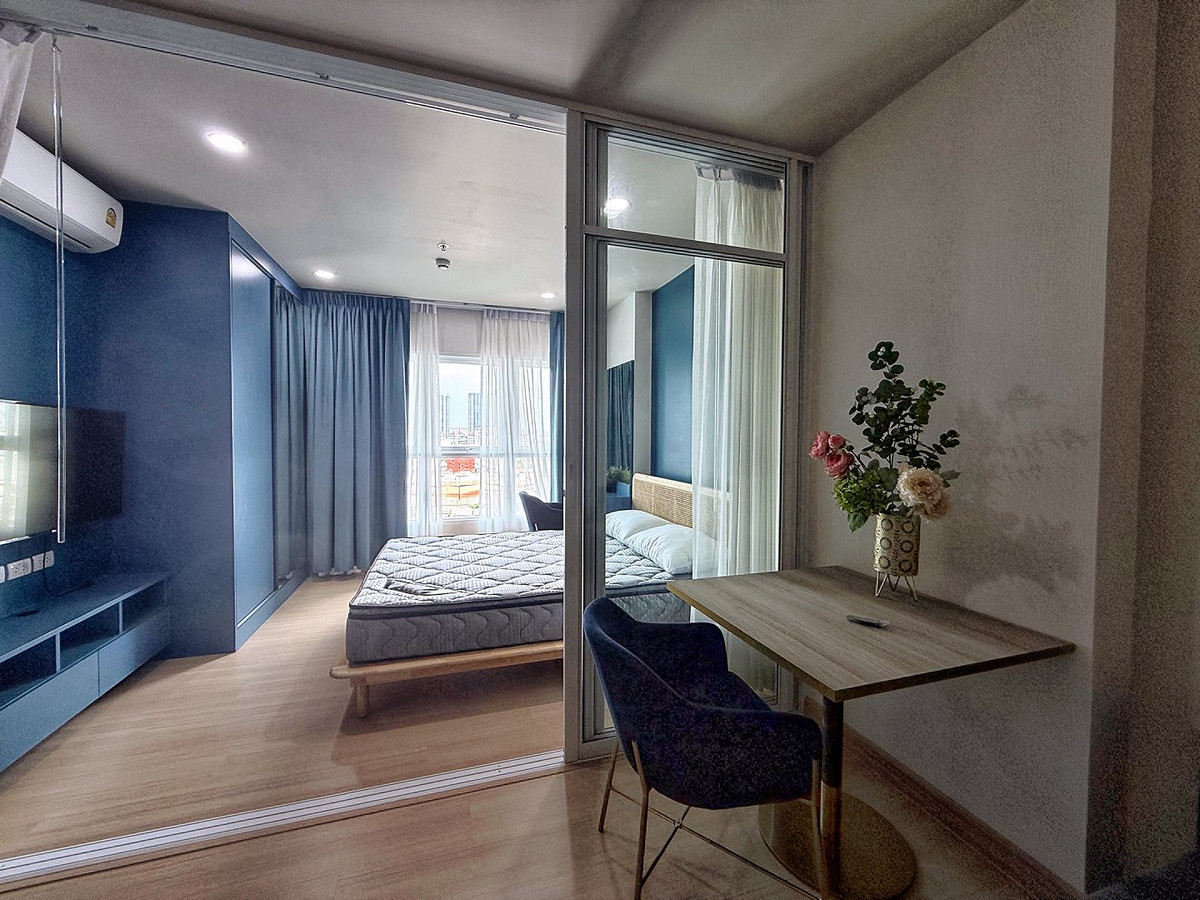 For RentCondoRamkhamhaeng, Hua Mak : PFD-07944 For rent Supalai Veranda Ramkhamhaeng, next to MRT, orange, 1 bedroom, 35 sq m., 7th floor, Building B.