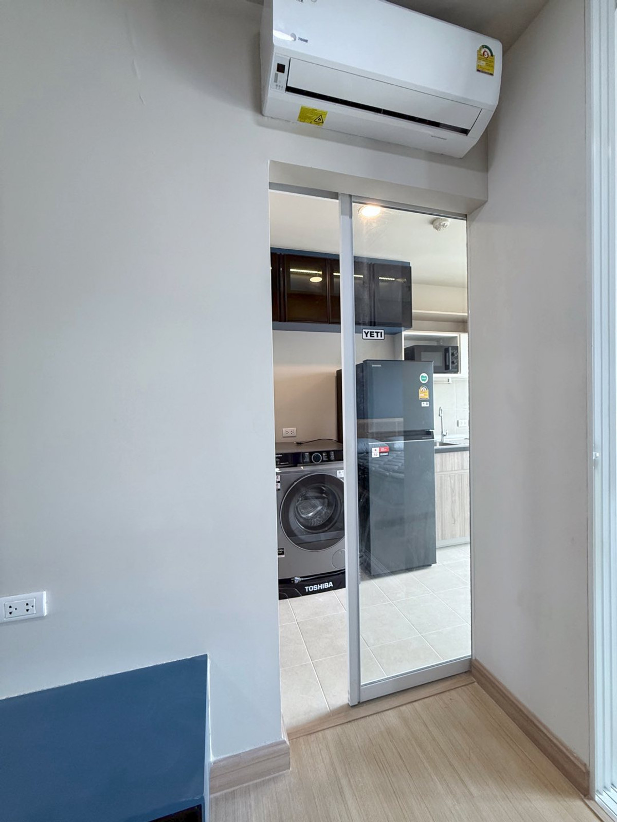 For RentCondoRamkhamhaeng, Hua Mak : PFD-07944 For rent Supalai Veranda Ramkhamhaeng, next to MRT, orange, 1 bedroom, 35 sq m., 7th floor, Building B.