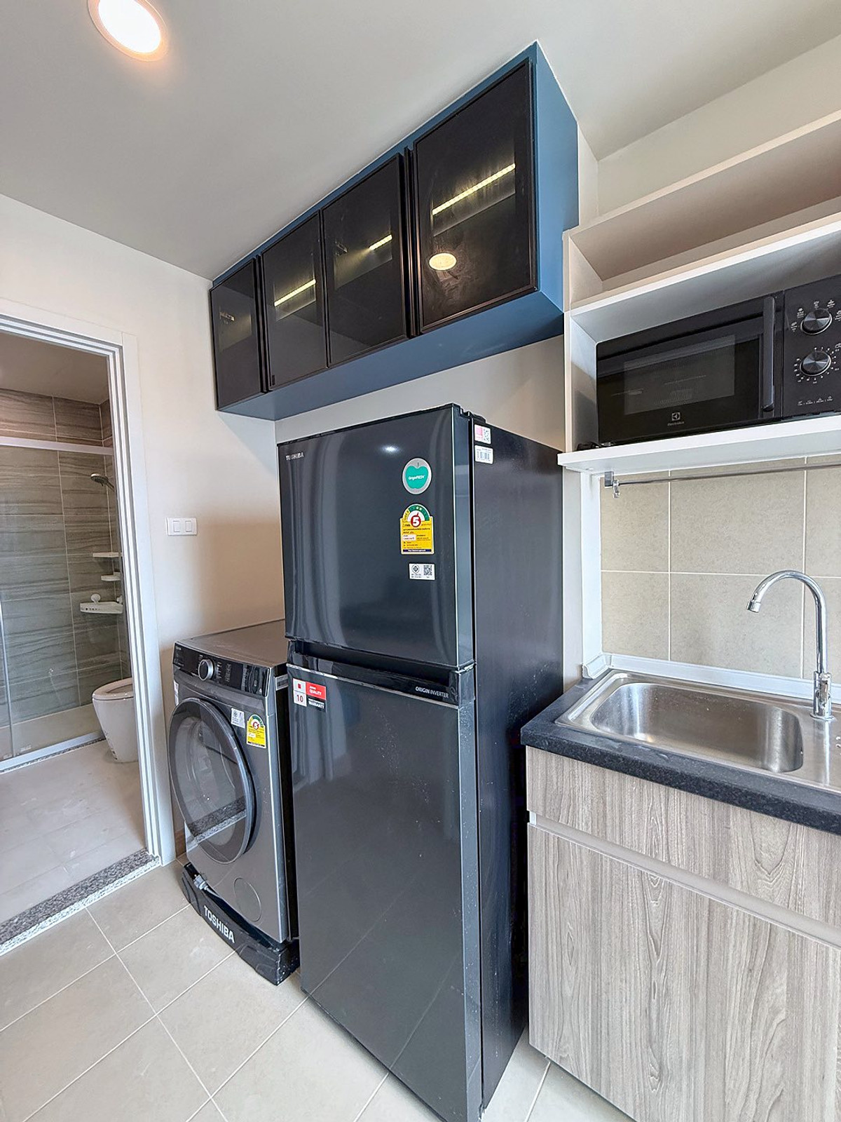 For RentCondoRamkhamhaeng, Hua Mak : PFD-07944 For rent Supalai Veranda Ramkhamhaeng, next to MRT, orange, 1 bedroom, 35 sq m., 7th floor, Building B.