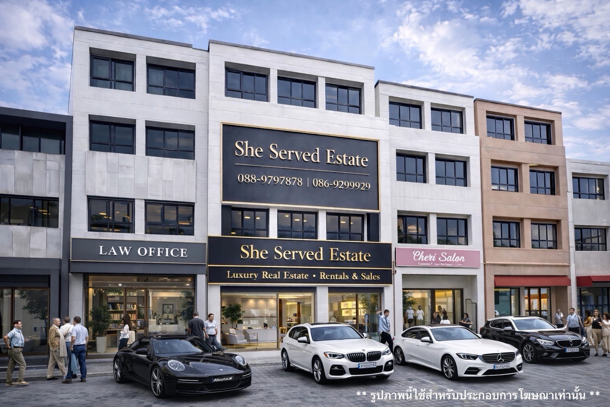 For RentShop HouseRama9, Petchburi, RCA : ◈ Commercial building for rent, next to Rama 9 Road ◈ Opposite The Nine Mall • Bare Shell style, customizable according to the tenants business model. Suitable for offices, showrooms, clinics, studios, cafes or service businesses.