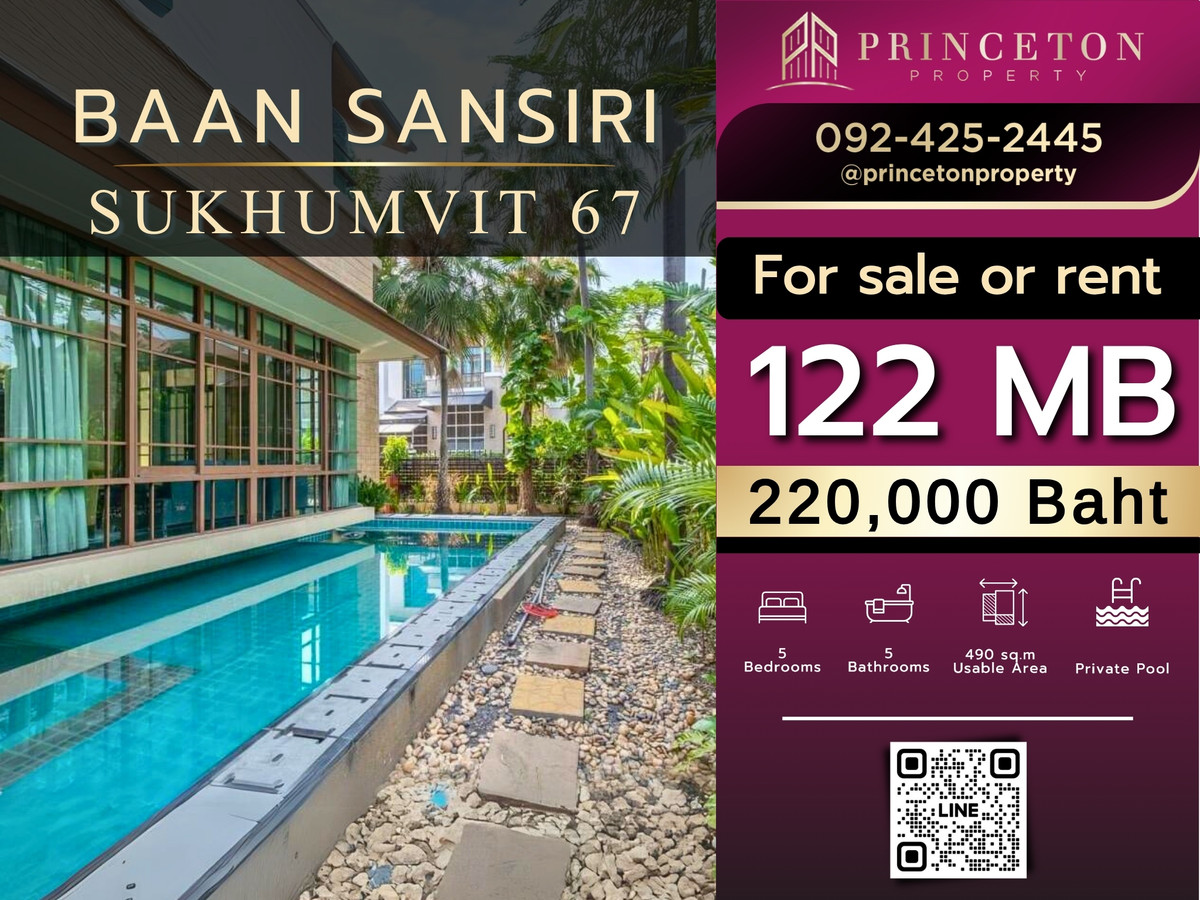 HouseOnnut, Udomsuk : Luxury House for Sale or Rent Baan Sansiri Sukhumvit 67 📞092-4252445