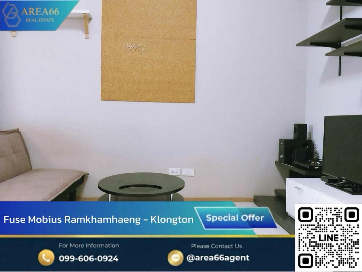 For SaleCondoRamkhamhaeng, Hua Mak : 🔥 Beautiful room, good condition, well taken care of. Fuse Mobius Ramkhamhaeng