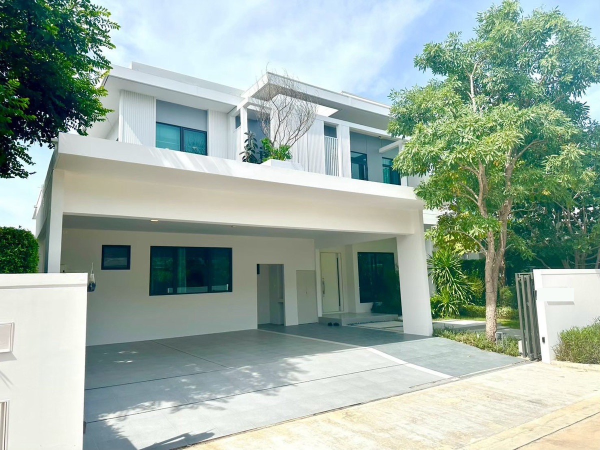 For RentHouseSamut Prakan,Samrong : For rent, 76 sq m, 4 bedrooms, 5 bathrooms, 2-story detached house, Manthana Bangna KM 15.