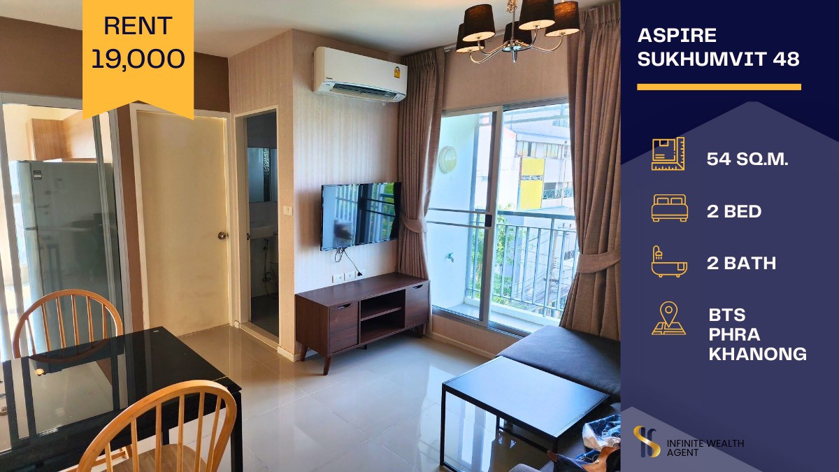 For RentCondoOnnut, Udomsuk : 🏡✨ Spacious Condo for Rent near BTS Phra Khanong  Aspire Sukhumvit 48