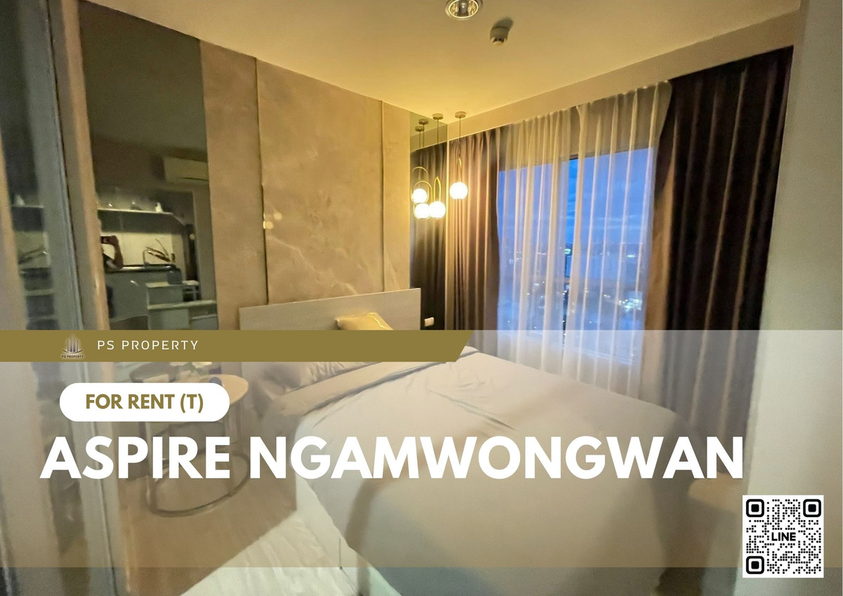 For RentCondoChaengwatana, Muangthong : For rent 📍 Aspire Ngamwongwan 📍 Fully furnished with appliances. Near The Mall Ngamwongwan.