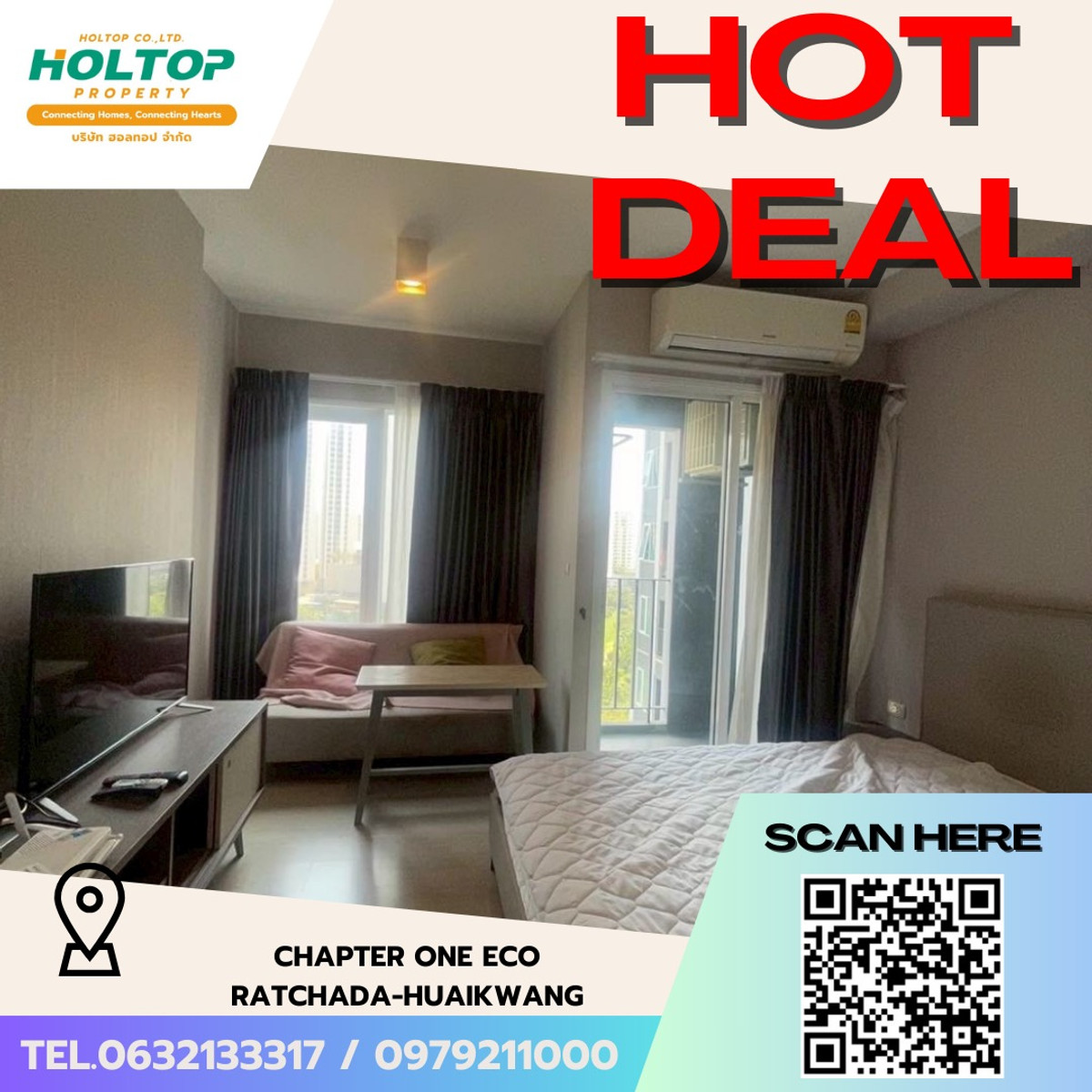 For SaleCondoRatchadapisek, Huaikwang, Suttisan : Owner Post Condo for sale in Ratchada-Huai Khwang location Chapter One Eco Ratchada–HuaiKhwang