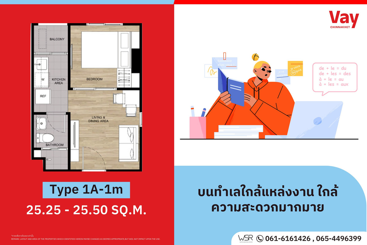 For SaleCondoChaengwatana, Muangthong : #Waychinkhet 📌 𝟐 Minutes* to Dhurakij Pundit University  Open to view the actual building and make your first reservation together 7 - 8 Mar. ✅ Special! First 20 units* 📞 061-6161426 , 065-4496399