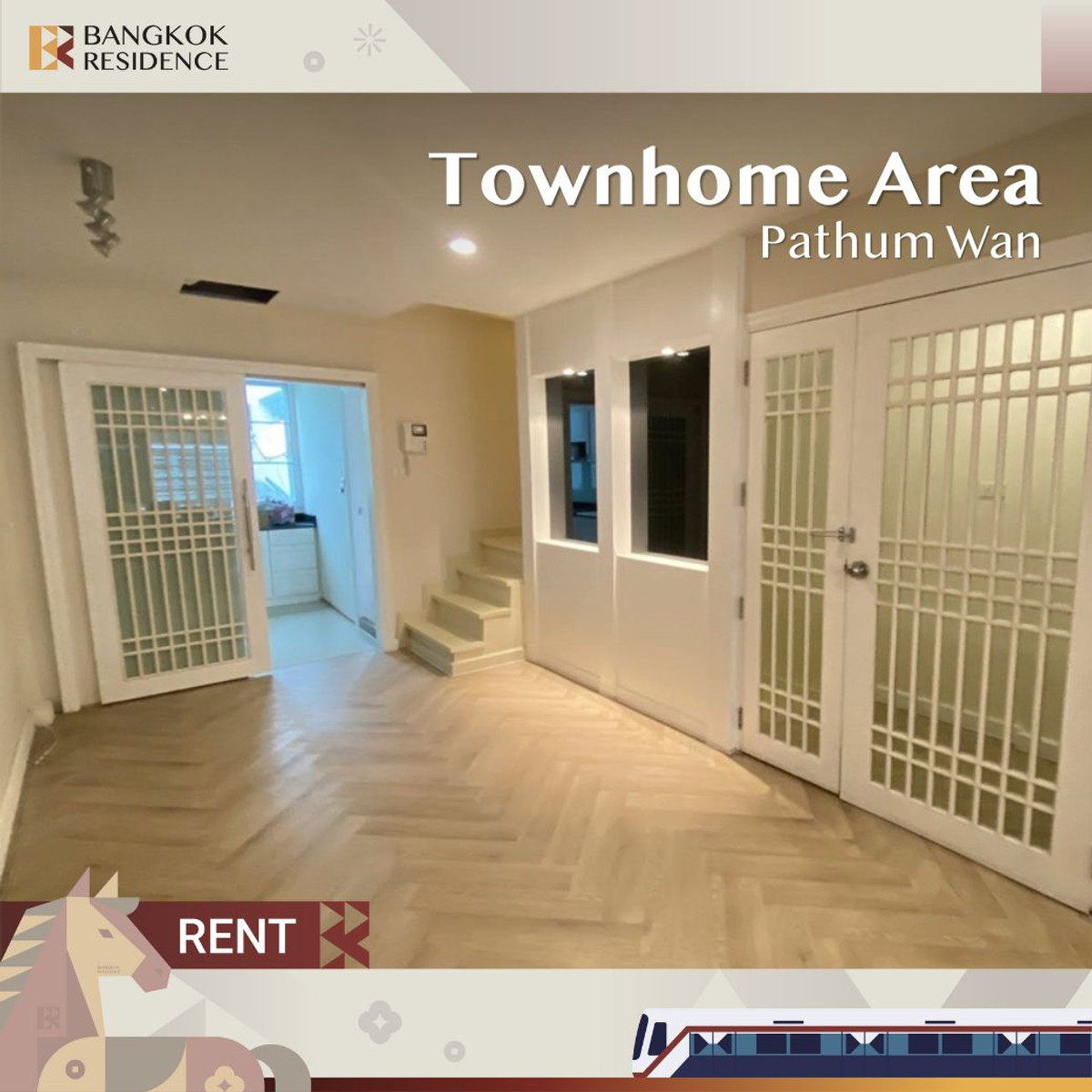 ให้เช่าทาวน์โฮมสยาม จุฬา สามย่าน :  🏨 Townhome Area Pathum Wan ✨ ใกล้ BTS สนามกีฬาเพียง 300 ม. 