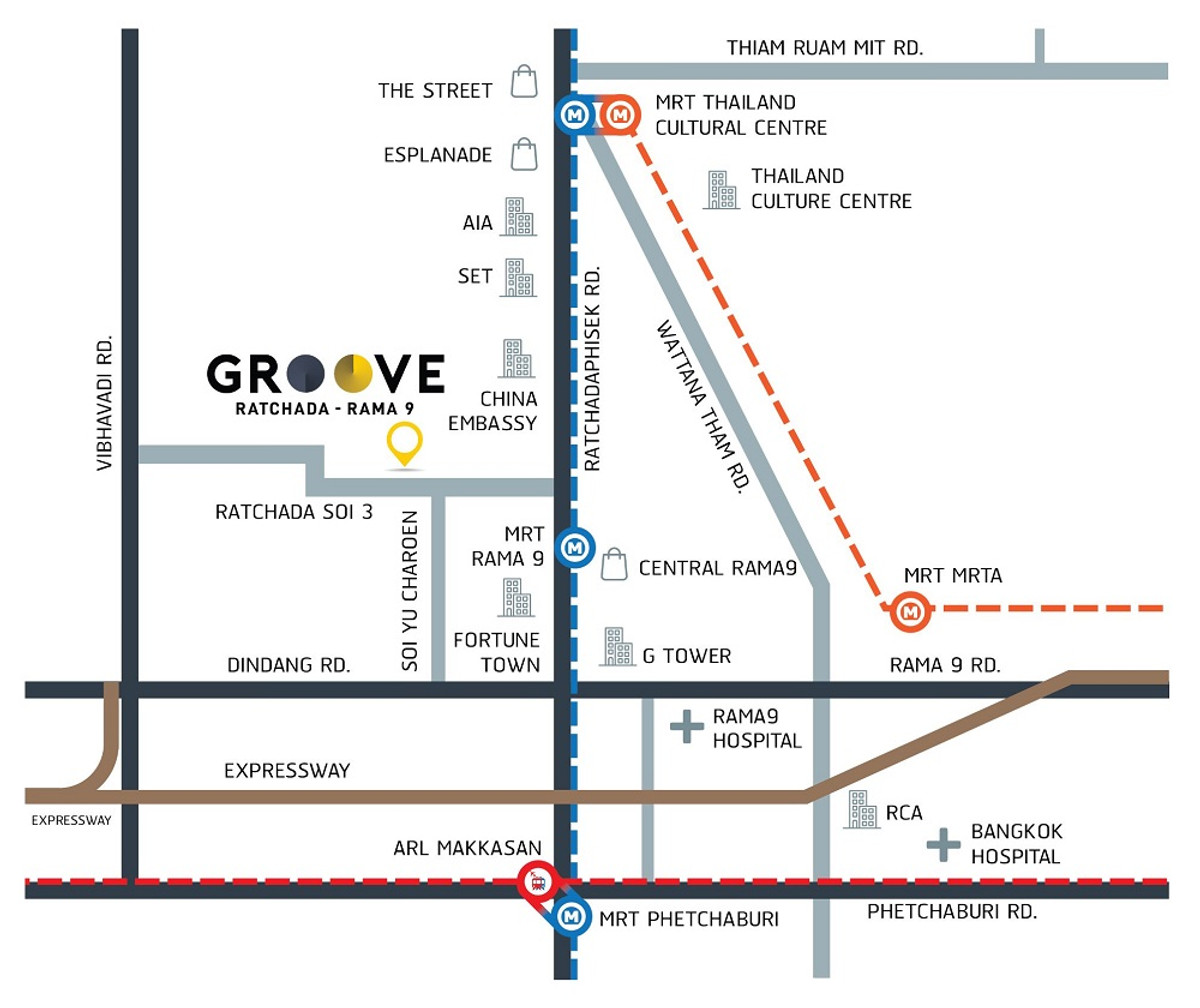 For RentCondoRama9, Petchburi, RCA : 🏢 Groove Rama 9 ✅ Available on 1 May 💳 Long-term Rent 12,900 THB/month 💳 Short-term Rent 15,000 THB/month 🚫 No Co-agent