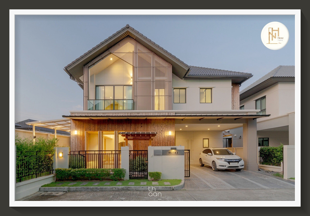 ขายบ้านบางนา แบริ่ง ลาซาล : ขายบ้านเดี่ยว  บางกอกบูเลอวาร์ด ศรีนครินทร์-บางนา  แต่งสวย สไตล์ญี่ปุ่น หลังริม