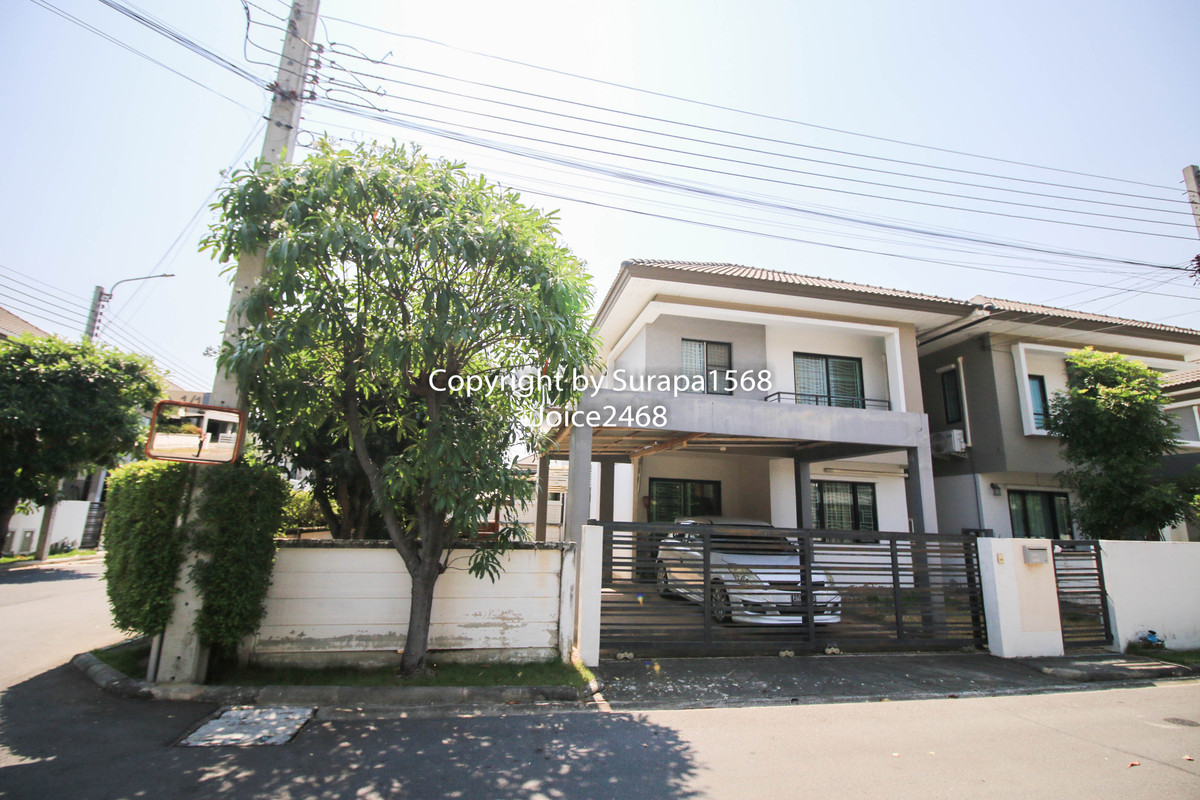 For SaleHouseSamut Prakan,Samrong : 2-story detached house for sale, Areeya Como Bangna-Wongwaen, Bang Phli, Theparak, beginning of the project, corner house, 55.5 sq m, near Mega Bangna.