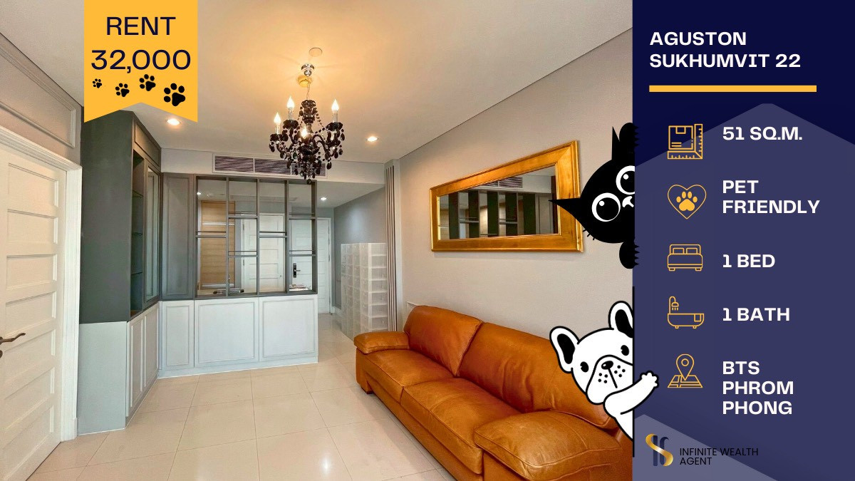 For RentCondo : 🔥 จองด่วนนนน! Aguston Sukhumvit 22 🔥 ห้องหายากสุด ๆ ใจกลางสุขุมวิท 🏙️ 🐾 Pet Friendly คนรักสัตว์ห้ามพลาด