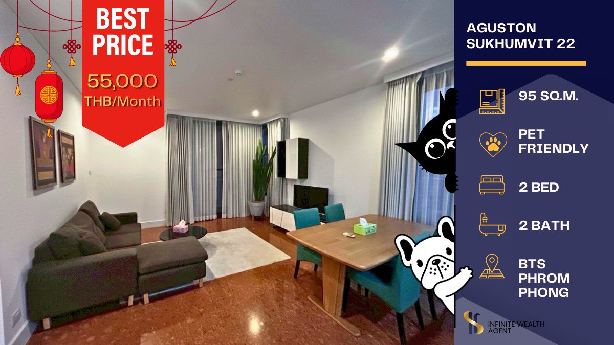 ให้เช่าคอนโดสุขุมวิท อโศก ทองหล่อ : 🔥 จองด่วนนนน! Aguston Sukhumvit 22 🔥 ห้องหายากสุด ๆ ใจกลางสุขุมวิท 🏙️ 🐾 Pet Friendly คนรักสัตว์ห้ามพลาด