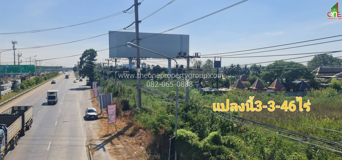 For SaleLandNakhon Pathom : Land 3-3-46 rai, next to Phetkasem Road, Tha Tamnak Subdistrict, Nakhon Chai Si District, Nakhon Pathom Province.