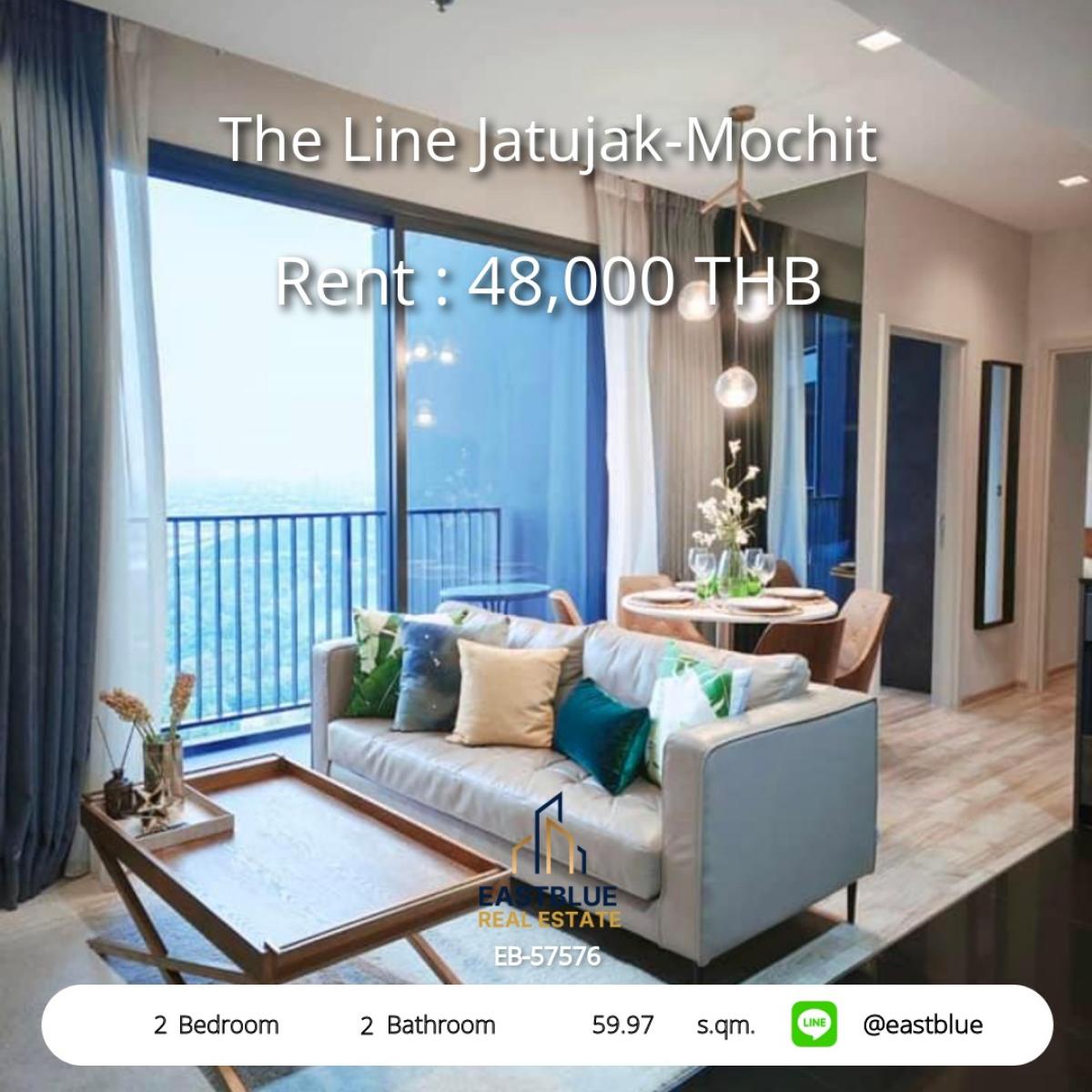 ให้เช่าคอนโดสะพานควาย จตุจักร : 06/02/2026, คอนโดหรู 2 ห้องนอน ใกล้ BTS/MRT หมอชิต 
อยู่ได้ทันที! The Line Jatujak-Mochit พร้อมสิ่งอำนวยความสะดวกครบครัน