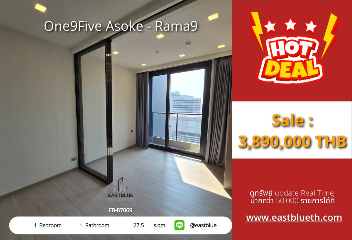 For SaleCondoRama9, Petchburi, RCA : Luxury condo One9Five Asoke-Rama9 near BTS Rama 9
1 bedroom price only 3.89 million baht ready to move in!