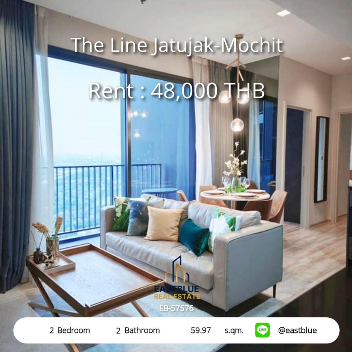 ให้เช่าคอนโดสะพานควาย จตุจักร : 28/02/2026, คอนโดหรู 2 ห้องนอน ใกล้ BTS/MRT หมอชิต 
อยู่ได้ทันที! The Line Jatujak-Mochit พร้อมสิ่งอำนวยความสะดวกครบครัน