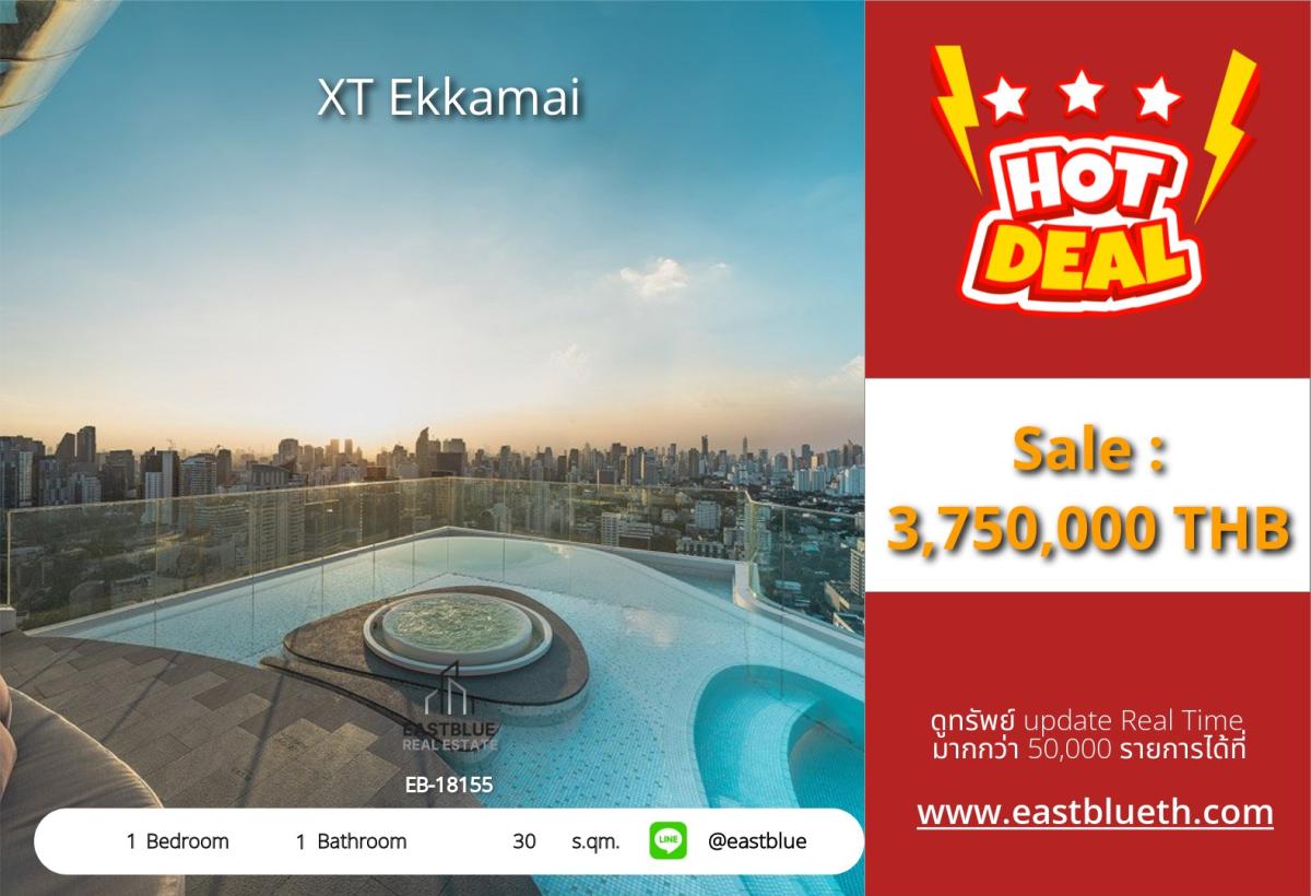 For SaleCondoSukhumvit, Asoke, Thonglor : 24/03/2026, Condo XT Ekkamai 1 bedroom price 3.75 million baht near BTS Ekkamai
Cool urban life with swimming pool - fitness and complete facilities! 0642748883