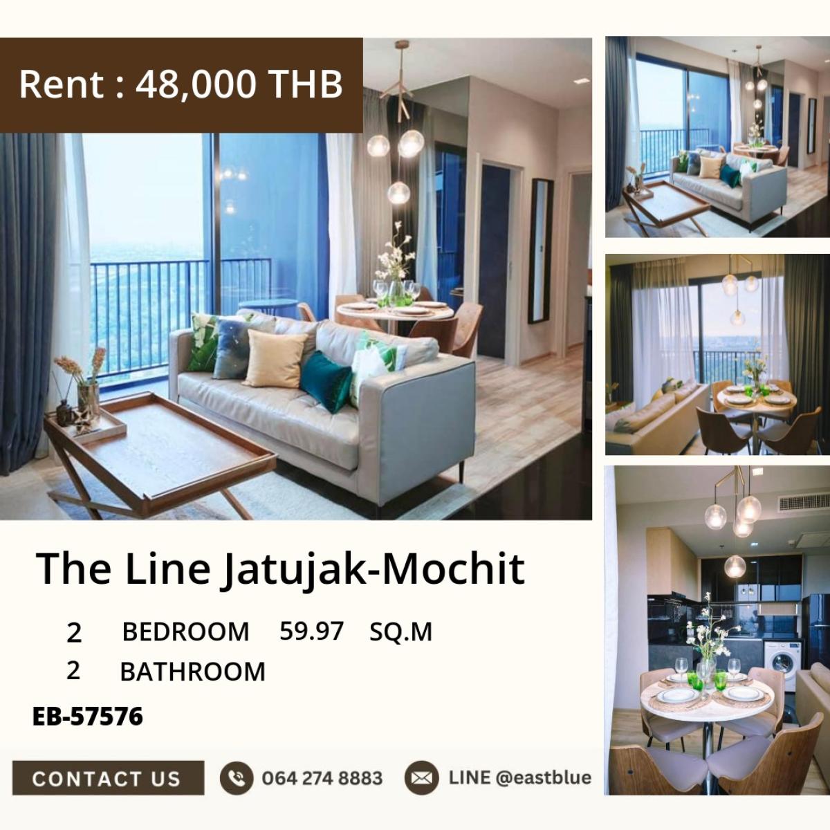 ให้เช่าคอนโดสะพานควาย จตุจักร : 03/04/2026, คอนโดหรู 2 ห้องนอน ใกล้ BTS/MRT หมอชิต 
อยู่ได้ทันที! The Line Jatujak-Mochit พร้อมสิ่งอำนวยความสะดวกครบครัน 0642748883