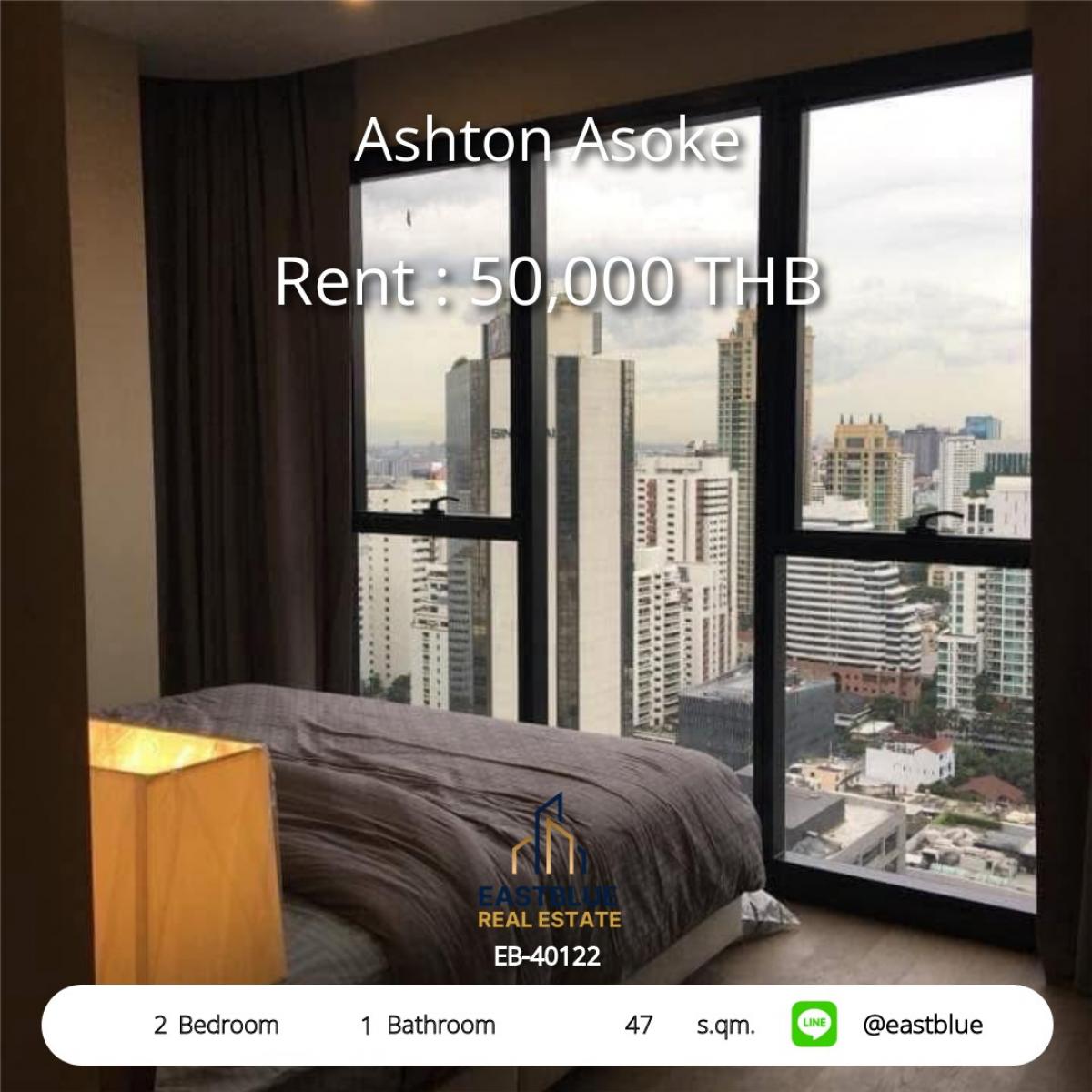 For RentCondoSukhumvit, Asoke, Thonglor : Rent a condo at Ashton Asoke in the heart of Sukhumvit, 2 bedrooms, 47 sq.m.
Close to BTS/MRT Asoke, only 50,000 baht/month!