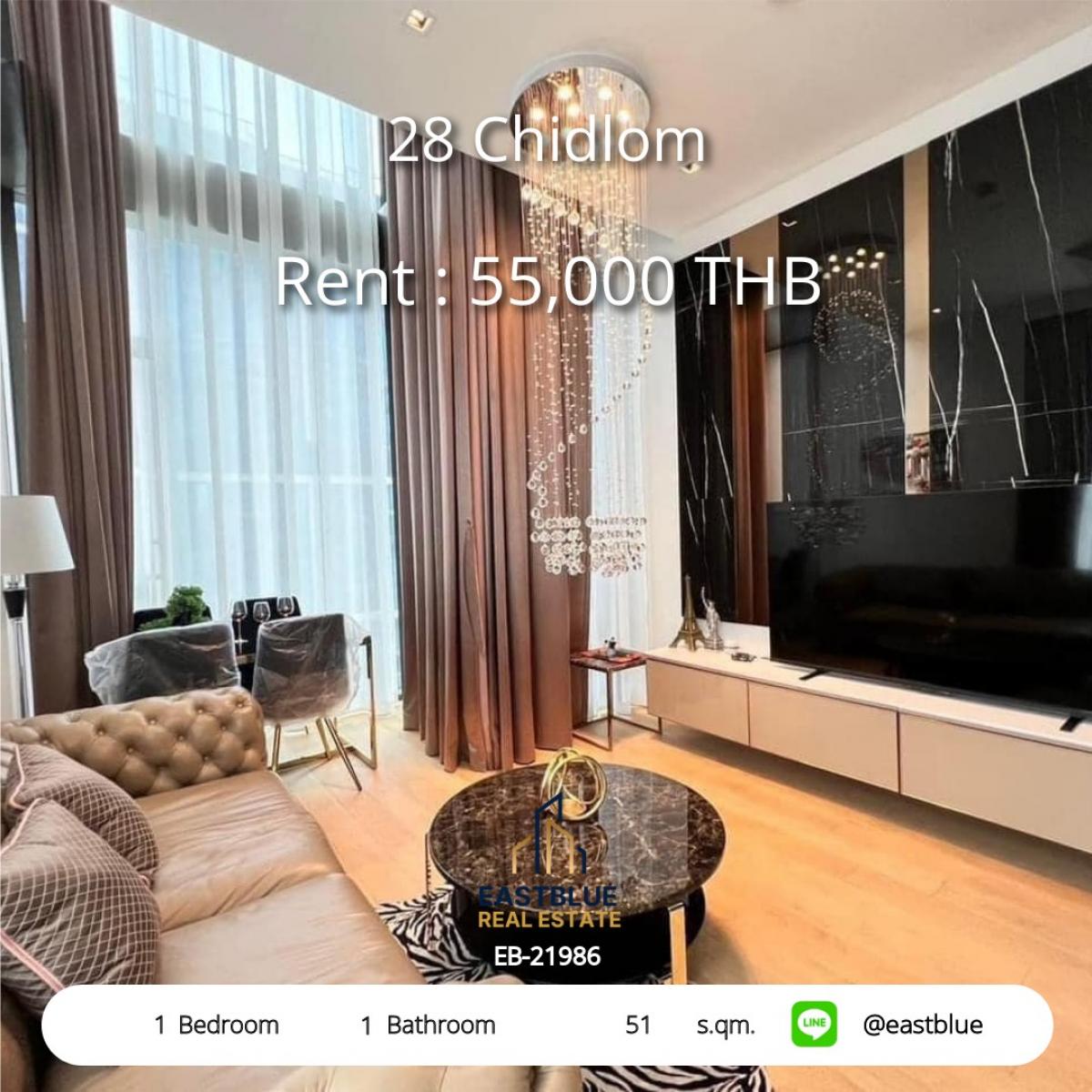 For RentCondoWitthayu, Chidlom, Langsuan, Ploenchit : Rent a condo in Chidlom, 1 bedroom, 55,000 THB/month. Close to BTS, extremely convenient!
Located in the city center, flexible for every lifestyle, with complete amenities!