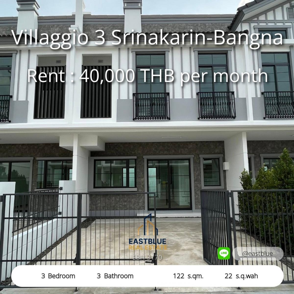 ให้เช่าทาวน์โฮมบางนา แบริ่ง ลาซาล : 12/02/2026, เช่าทาวน์เฮาส์ 3 ห้องนอน ใกล้เมกาบางนา พร้อม EV Charger 
3-Bed Townhouse for Rent near Mega Bangna with EV Charger 

บ้านสวย ที่สุดของทำเล ศรีนครินทร์-บางนา พร้อมสิ่งอำนวยความสะดวกครบ! 
Prime Location Home in Srinakarin-Bangna with Full Amenit