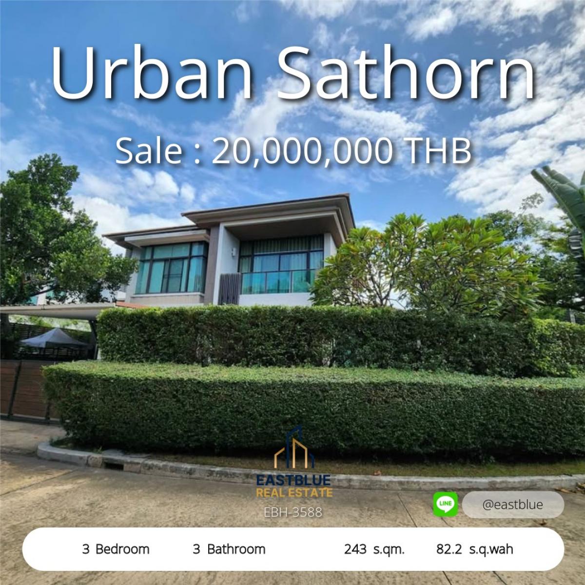 For SaleHouseThaphra, Talat Phlu, Wutthakat : 06/02/2026, corner detached house, 3 bedrooms, Ratchaphruek, city center location. 
Private village of 20 houses, quiet, with swimming pool and fitness.