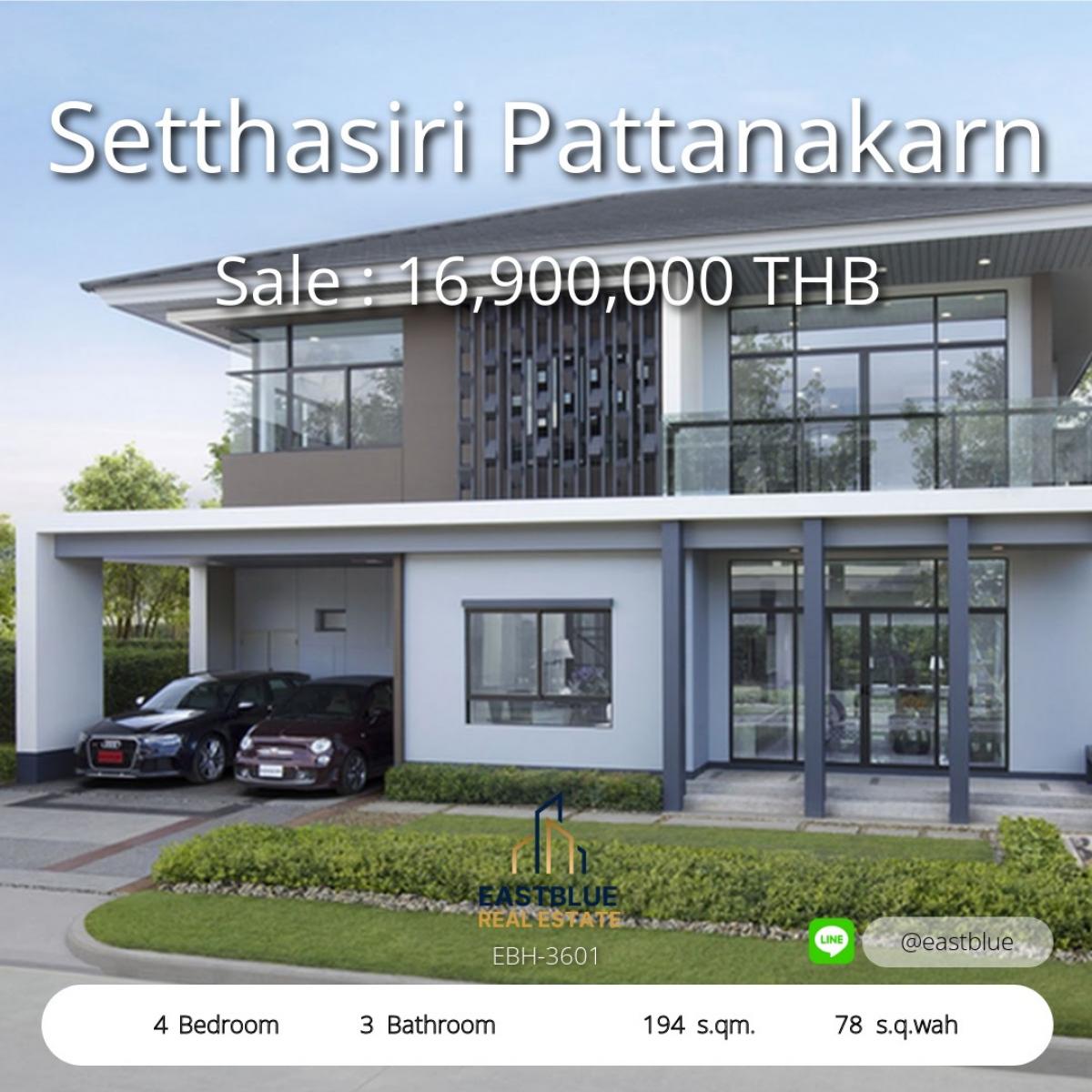 For SaleHousePattanakan, Srinakarin : 06/02/2026, Luxury 4 bedroom house in the heart of Pattanakarn, ready to move in! 
Wide area, near Thonglor, only 10 minutes, starting at 16.9 million.