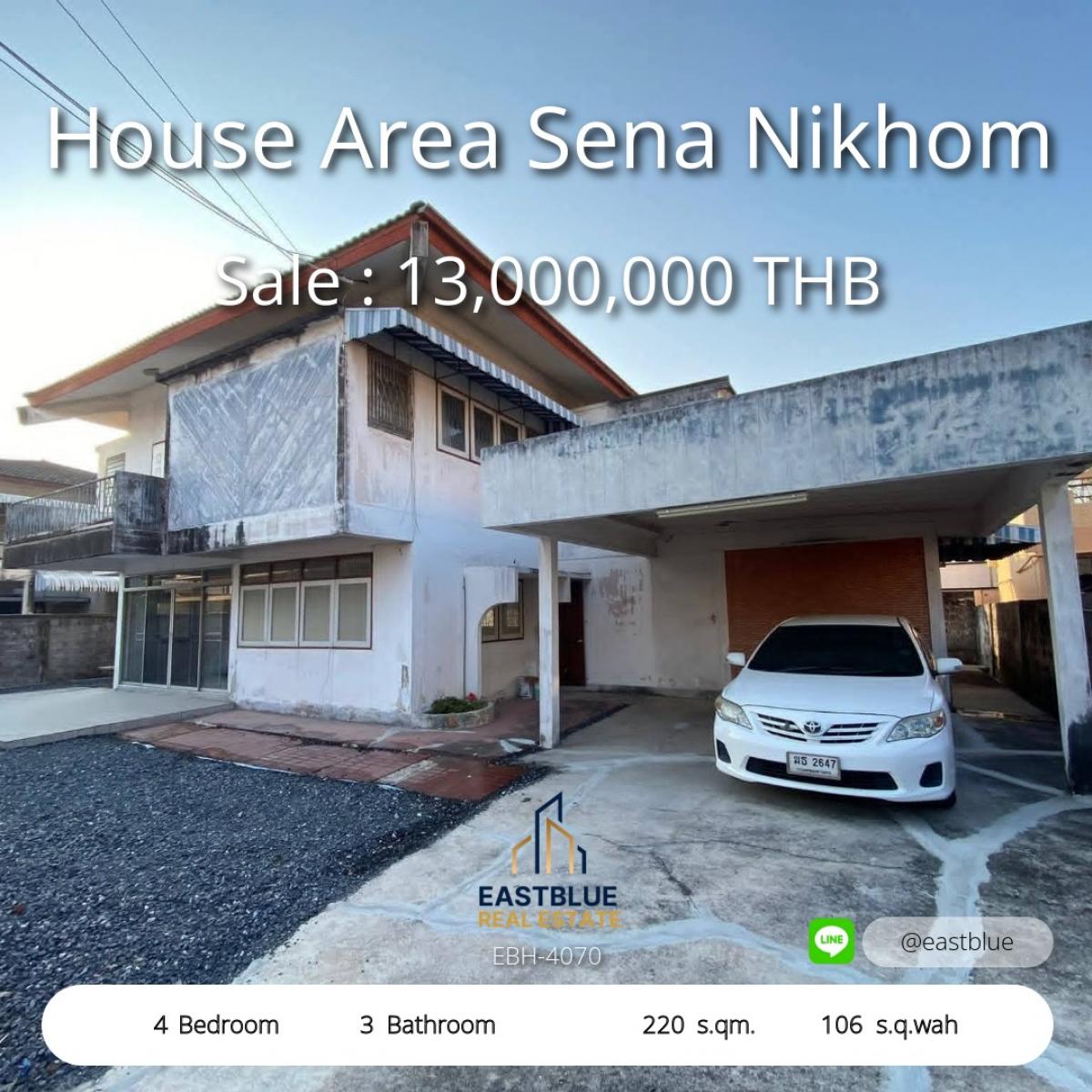 For SaleHouseKasetsart, Ratchayothin : 06/02/2026, golden opportunity! Townhome, 4 bedrooms, on 106 sq m of land, Ramindra area, selling for only 13 million, ready to rent immediately. 
Beautiful house, outstanding location, near Lat Phrao-Ratchayothin intersection. Invest or live Worth every 