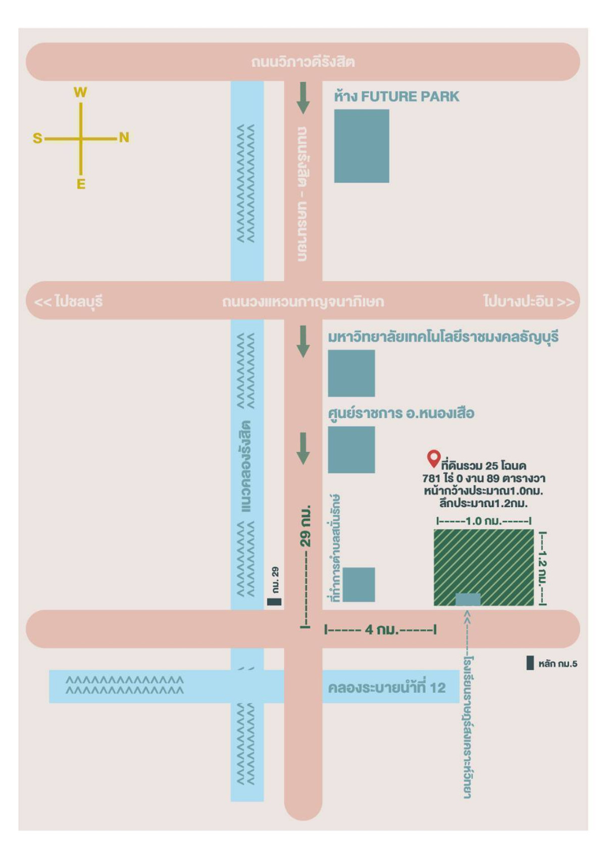 ขายที่ดินปทุมธานี รังสิต ธรรมศาสตร์ : ขายด่วน ✨ ที่ดินใกล้เทศบาลเมืองสนั่นรักษ์ ใกล้ชุมชนน และ ถนน 8 เลนสายรังสิต-นครนายก เพียงไร่ละ 1.2 ล้านบาท
