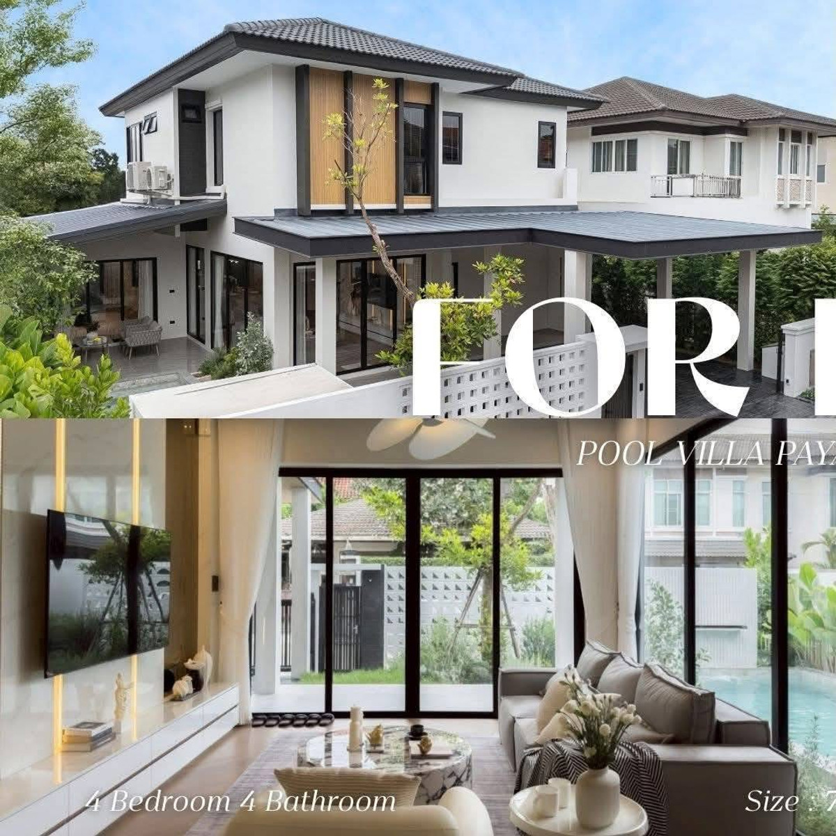 ให้เช่าเชียงใหม่ : พูลวิลล่า 2 ชั้น Modern Luxury รีโนเวทใหม่ทั้งหลัง ทุกอย่างใหม่หมด พื้นที่  310 ตรม. 4 ห้องนอน