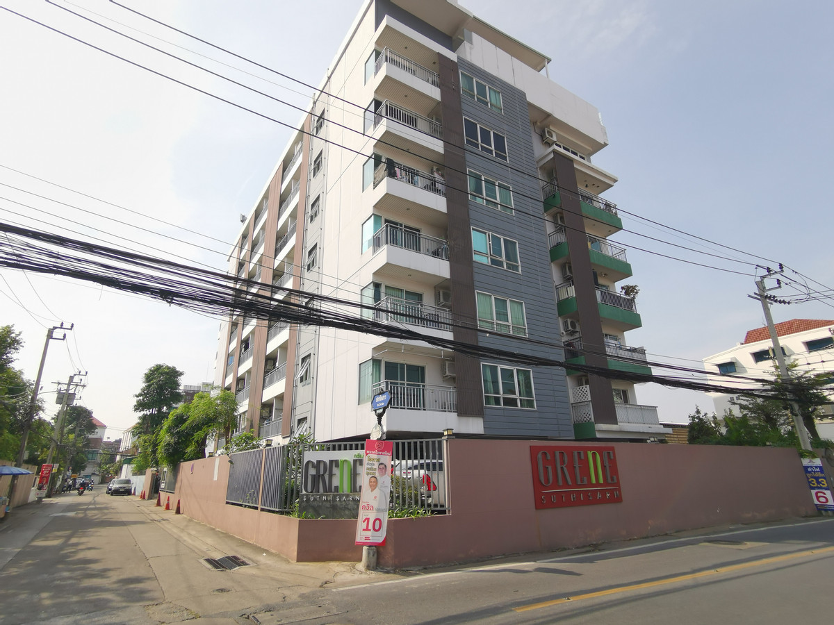For RentCondoRatchadapisek, Huaikwang, Suttisan : Condo for rent, beautiful, good condition, Grene Suthisan Condo, corner room, good view, size 47 sq m., 1 bedroom, 1 bathroom, 2 balconies, 1 kitchen, Grene Sutthisan Condo, Huai Khwang.