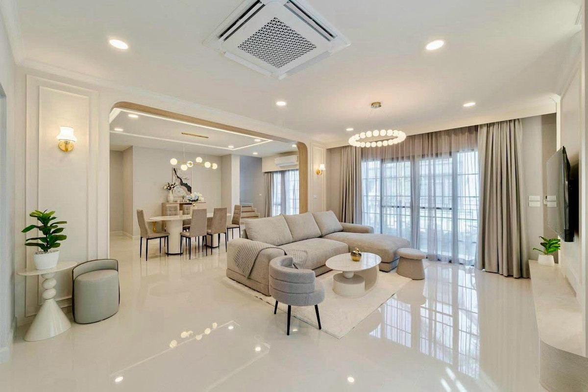 For RentHouseBangna, Bearing, Lasalle : 🌟For Rent: Brand-new Two-Storey Detached House at Centro Bangna. 4 bedrooms and 5 bathrooms. Fully furnished and decorated. Pet-Friendly.💥Rental Fee: 140,000 THB/month.