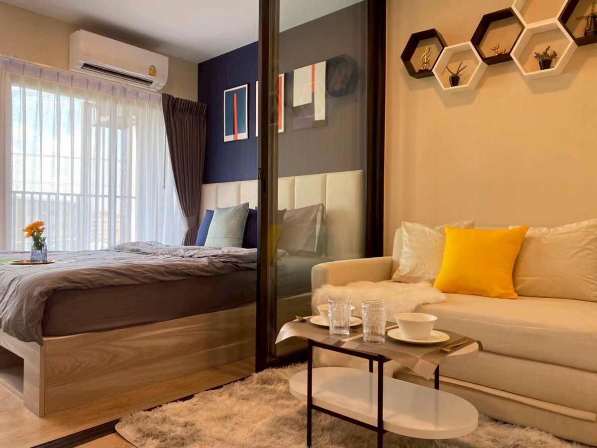 For RentCondoPathum Thani,Rangsit, Thammasat : 🏡 For rent Kave TU 8,500฿💖 ✨ Building D, 7th floor, outside view, beautifully decorated.