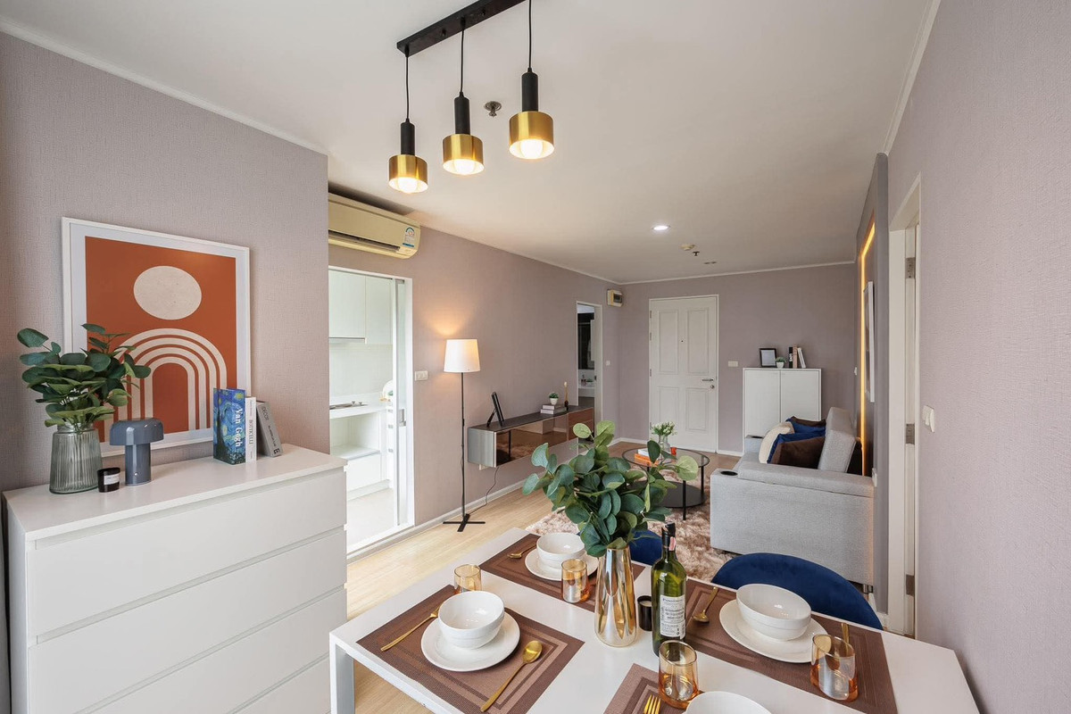 For SaleCondoBang Sue, Wong Sawang, Tao Pun : Condo for sale, U Delight @ Bangsue Station (U Delight @ Bangsue Station), near MRT Bang Son, corner room, garden view.