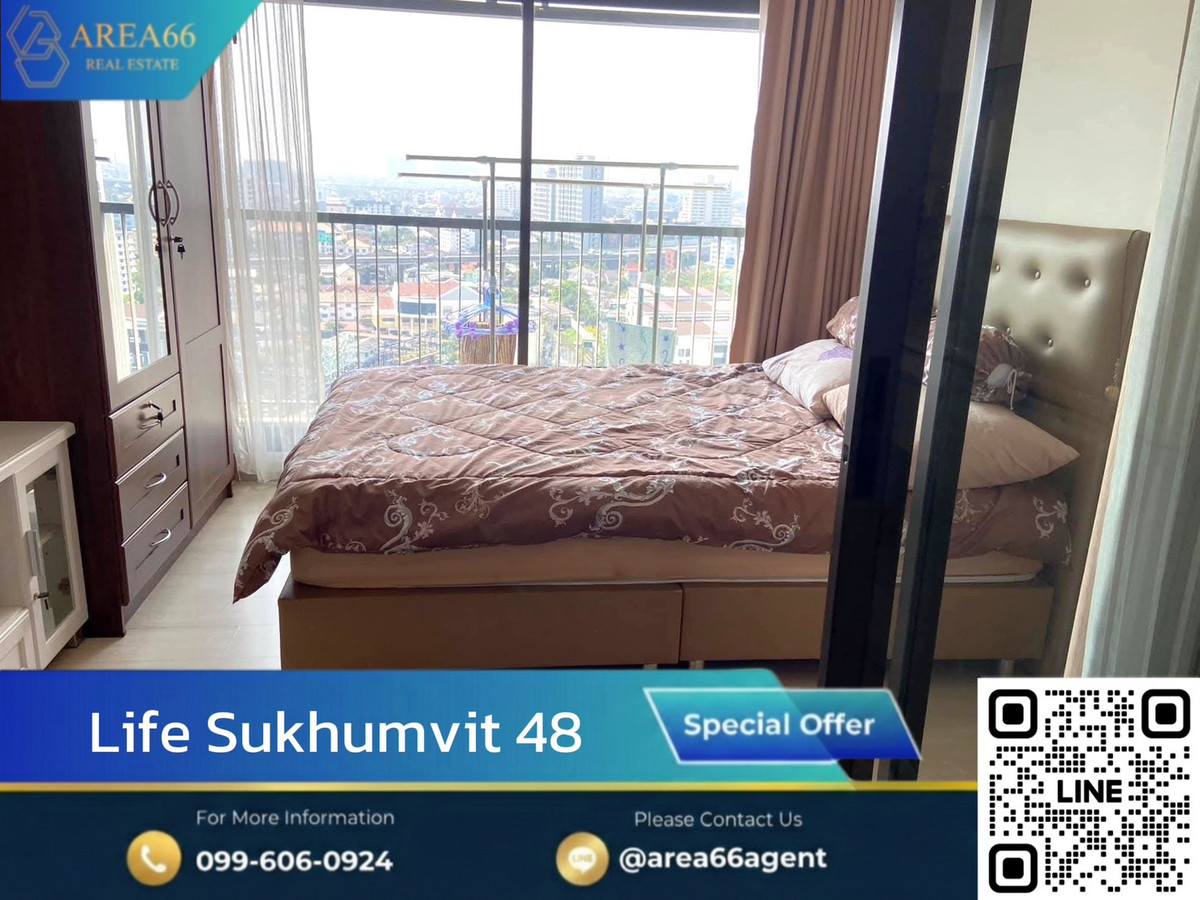 For SaleCondoOnnut, Udomsuk : 🔥 River view room, ready to move in! Fully furnished, condo next to BTS Phra Khanong | Life Sukhumvit 48