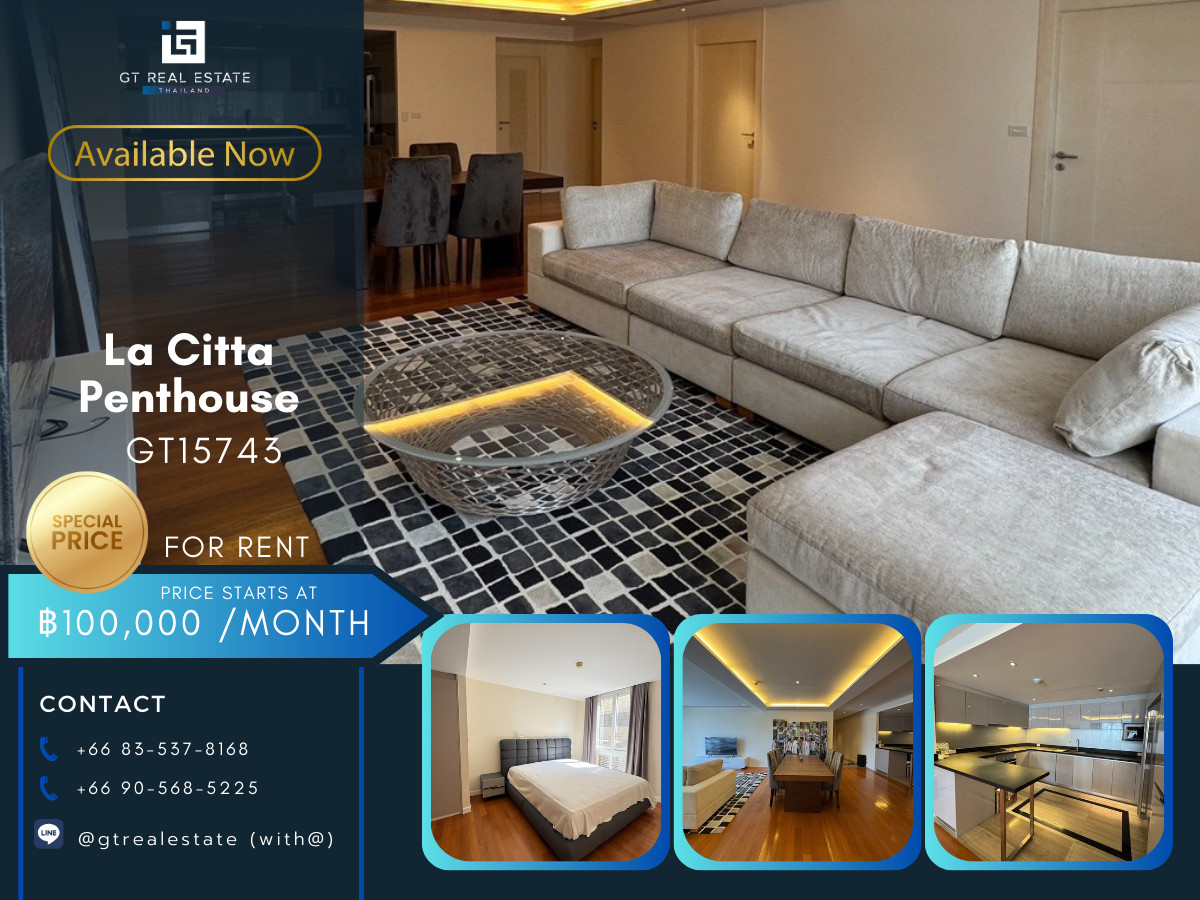 ให้เช่าคอนโดสุขุมวิท อโศก ทองหล่อ : ✨ GT15743 | La Citta Penthouse Thonglor 8 Prime Location Condominium