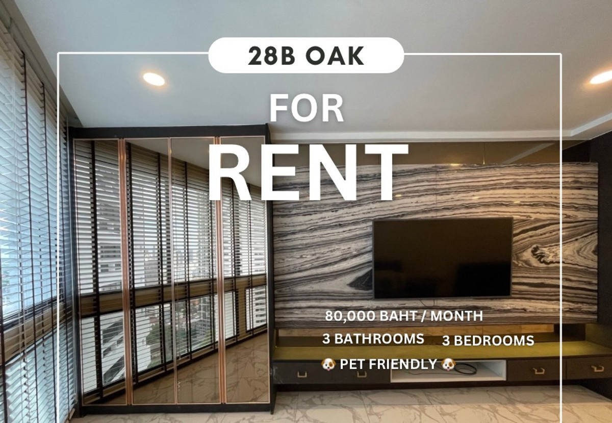 For RentCondoSukhumvit, Asoke, Thonglor : Condo for rent, Pet Friendly!! @ President Park Sukhumvit 24, size 223 sqm, 3 bedrooms, 3 bedrooms, ready to move in.
