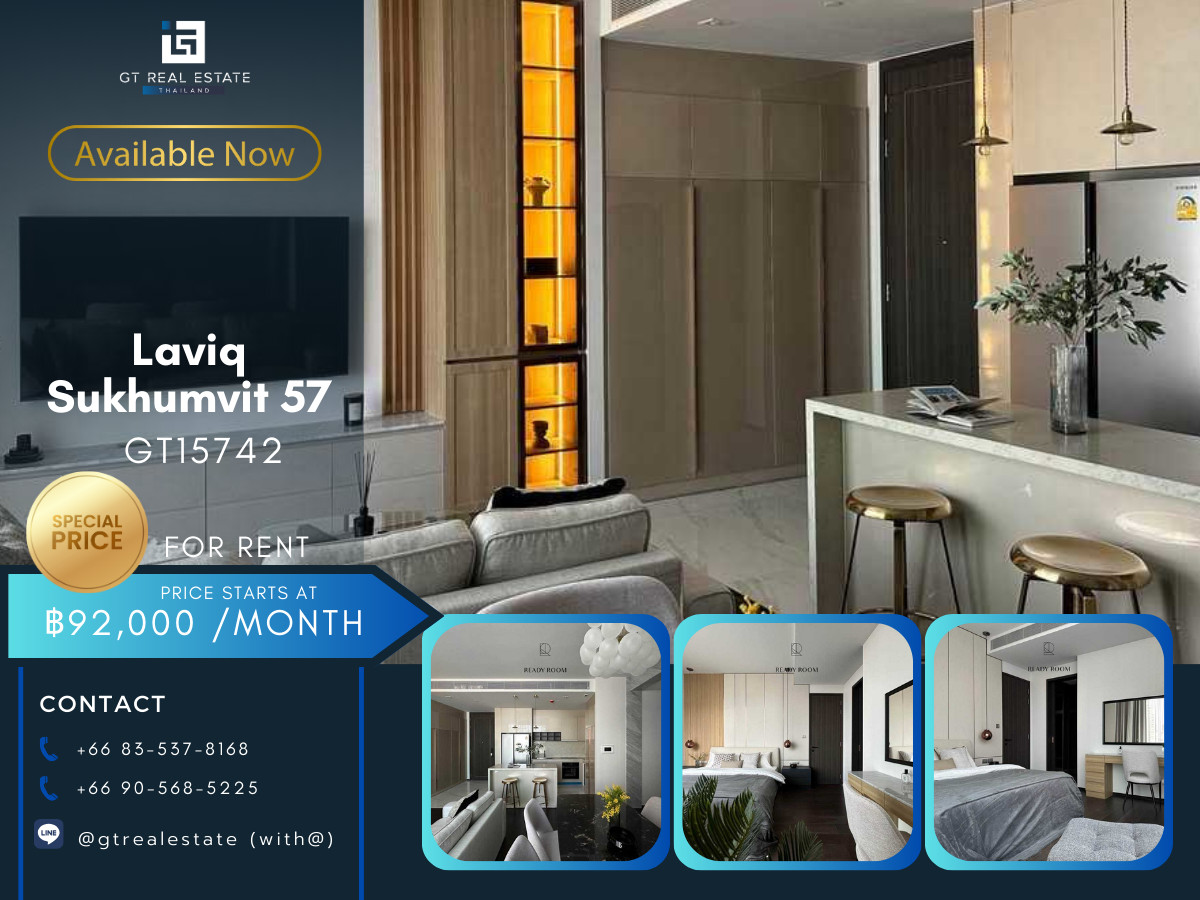 For RentCondoSukhumvit, Asoke, Thonglor : 💎 GT15772 | Laviq Sukhumvit 57 Luxury Living in Thonglor