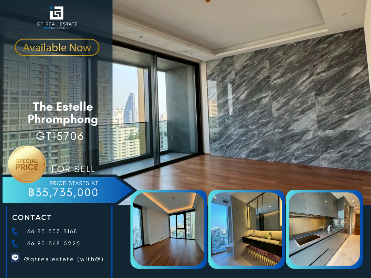 For SaleCondoSukhumvit, Asoke, Thonglor : 🐾 GT15706 | The Estelle Phromphong for Sale | Pet-Friendly | 35 MB